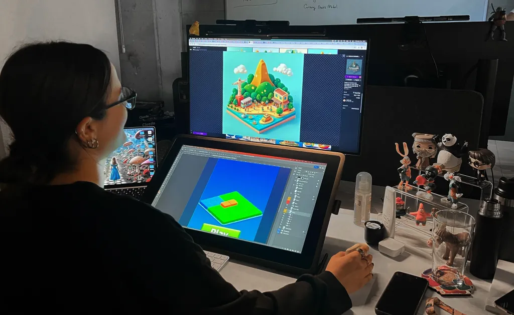 Creative professionals using Layer's AI workspace